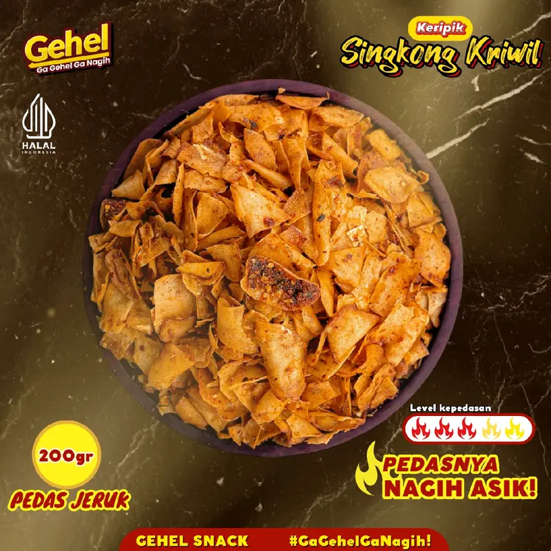 Gehel Snack - Singkong kriwil - Keripik Singkong - Camilan Pedas 2