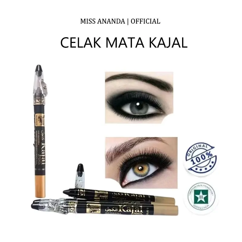 CELAK KAJAL IMPORT ARAB || CELAK MATA KAJAL PENSIL RAUTAN Eyeliner Pencil Hitam Waterproof 1