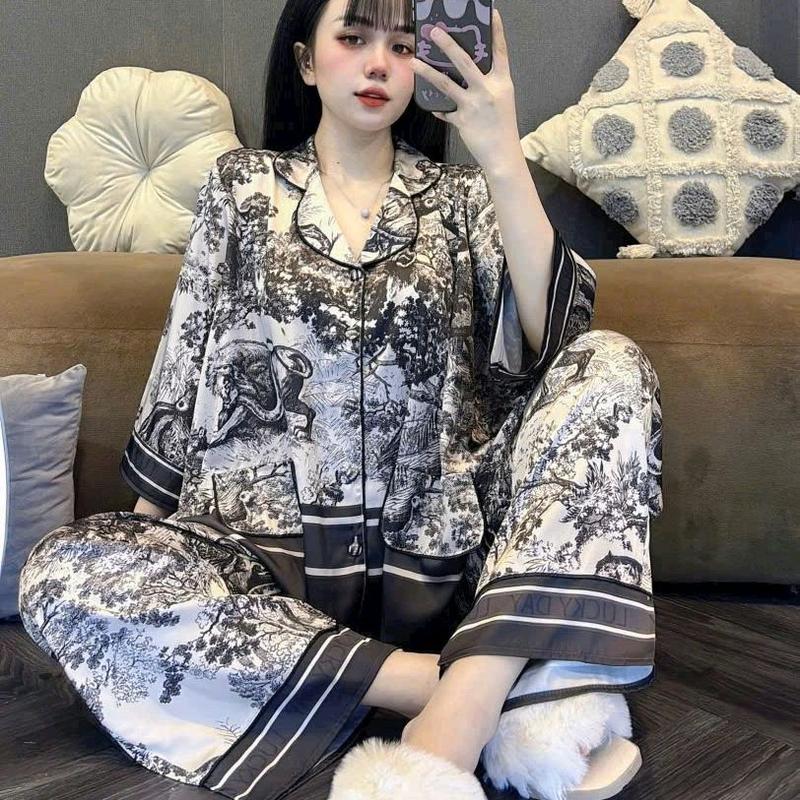 BIGSIZE 80-140Kg SET PIJAMA LATIN TAY NGẮN QUẦN DÀI đồ bộ mặc nhà mặc nhà ngủ chất vãi latinh mềm mịn mát