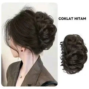 Hair Bun Synthetic Hairpins Claw Clip Bun Cepol Fake False Hair / Jepit Sanggul / Jepit Rambut Cepol Rambut Palsu Wig Sanggul Tambahan Rambut Halus / Jepitan Rambut Keriting Palsu Wanita Elegan / Jepitan Rambut Palsu