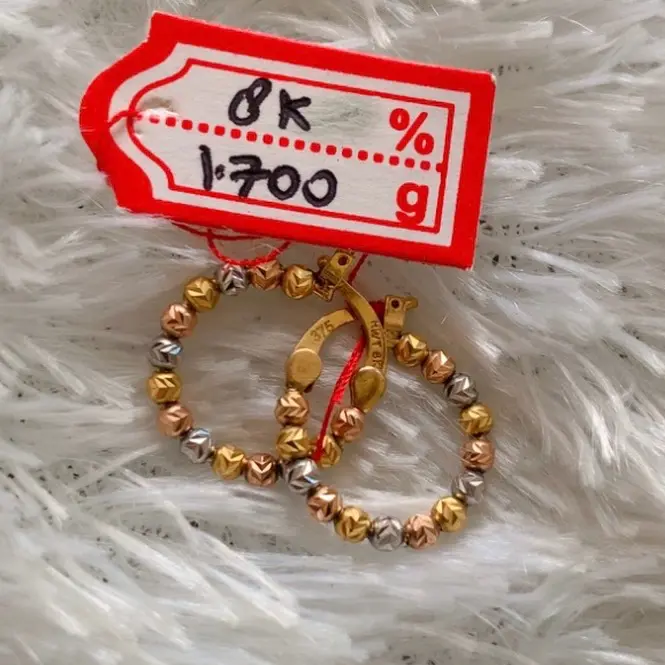 Anting klep merica mini bulat varian putih 0