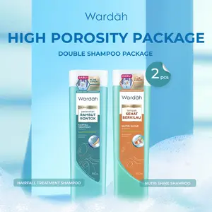 Wardah Shampoo High Porosity Package Shampoo 160mL Conditioner 170mL | Shampoo Rontok dan Anti Lepek | Shampoo Halal | Wardah Hair Care Set | Kesegaran Tahan Lama | Wangi Fresh | Wanita Aktif | Shampoo Hijab