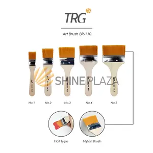 TRG Kuas Lukis Flat Type Bulu Nylon Cat Air Minyak Akrilik Poster BR-110 - Watercolor Acrylic Paint Art Brush TRG