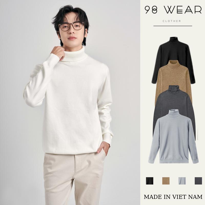 Áo Len Nam 98WEAR Cổ Lọ Cổ Cao Dài Tay Chất Dày Dặn Phong Cách Hàn Quốc,Chất Len Mềm Mịn Giữ Ấm Tốt