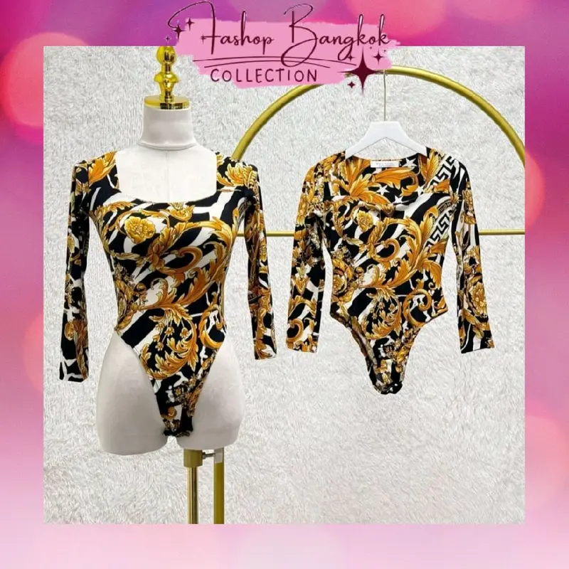 Bodysuit Atasan Lengan Panjang/Pendek Wanita Bangkok - 7 1