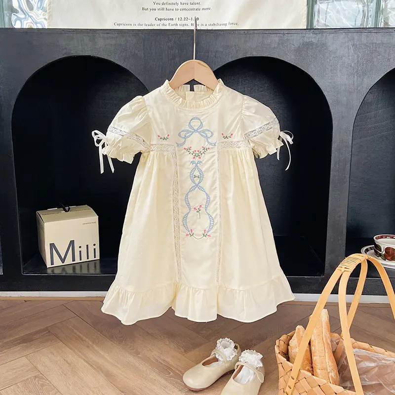 [Babydoraa] DS-160 DuduCream Dress Anak Perempuan Kualitas Bordir usia 1-8tahun
