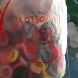 Karet rambut 200pcs / Karet rambut Donat Pouch warna warni