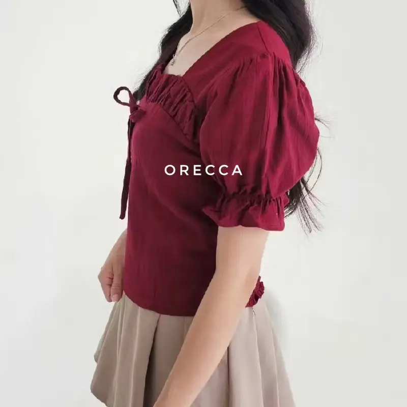 Aeri Top Atasan Tangan Pendek Pita Wanita Orecca 2