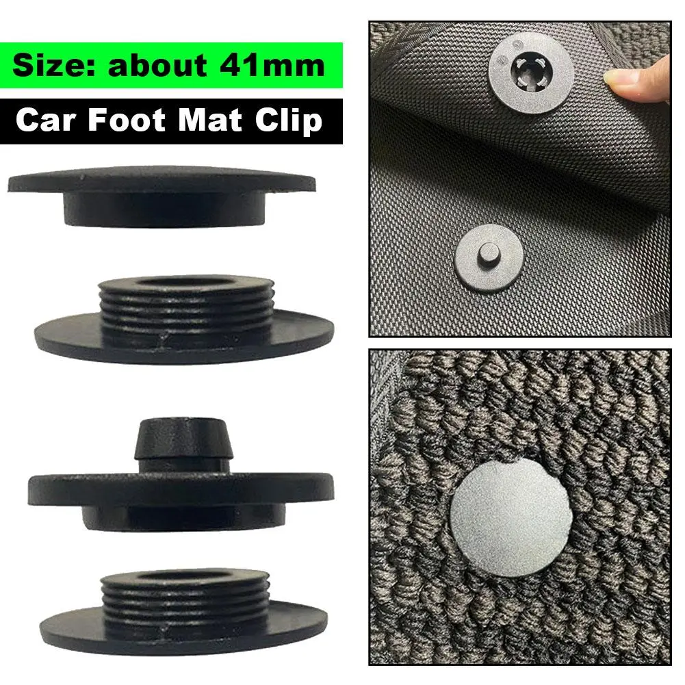 Thảm lót sàn ô tô, 4 miếng, khóa dây, vòng hai lớp, đệm cốp có thể tháo rời, nút bấm, khóa cố định bề mặt thảm