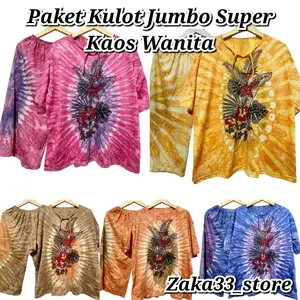 PAKET 2 DAN 3 PCS SETELAN CELANA PENDEK LENGAN PENDEK UKURAN JUMBO 90 KG  SUPER BAJU WANITA BAHAN KAOS MOTIF BUNGA SANTAI Kancing Nyaman celana setelan pendek abstrak