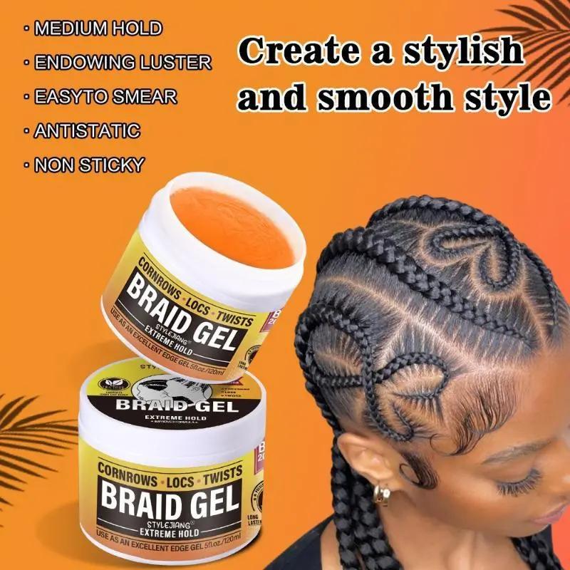 Mạnh Mẽ Giữ Tóc Bện Pomade 1Pcs Lâu Dài Flake Miễn Phí Carbomer Truyền Gel Sáp Cho Cornrow Bện Dreadlock