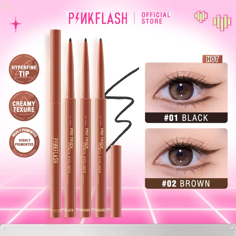 [Official] PINKFLASH#InfallibleLine Hyperfine Smooth Gel Eyeliner High Pigmented Multiple Colors Smudge-proof Breakup-proof Waterproof Long-lasting