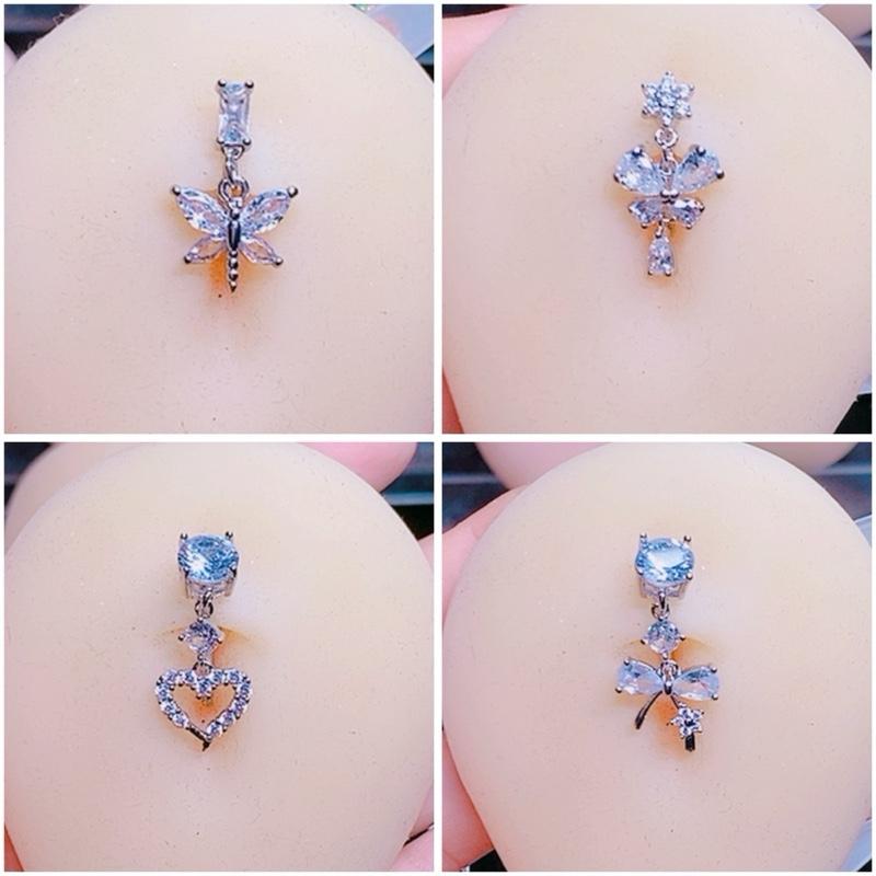  Khuyên rốn đeo ngược che khuyết điểm thân 6mm- 8mm- 10mm 