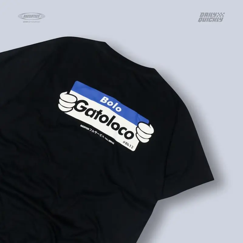 Kaos GATOLOCO edisi H.KOTEK x RACERTEES warna Hitam 2