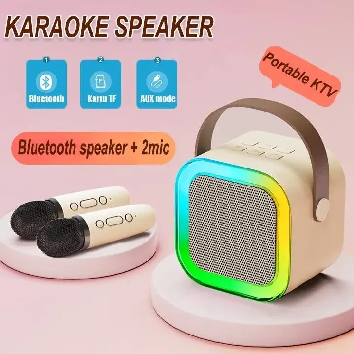MINI KARAOKE BLUETOOTH SPEAKER【COD】K12 [SPEAKER LAMPU  + MIC ],  K1 [SPEAKER + MIC ] ,K52 [SPEAKER LAMPU 360 +MIC] 0