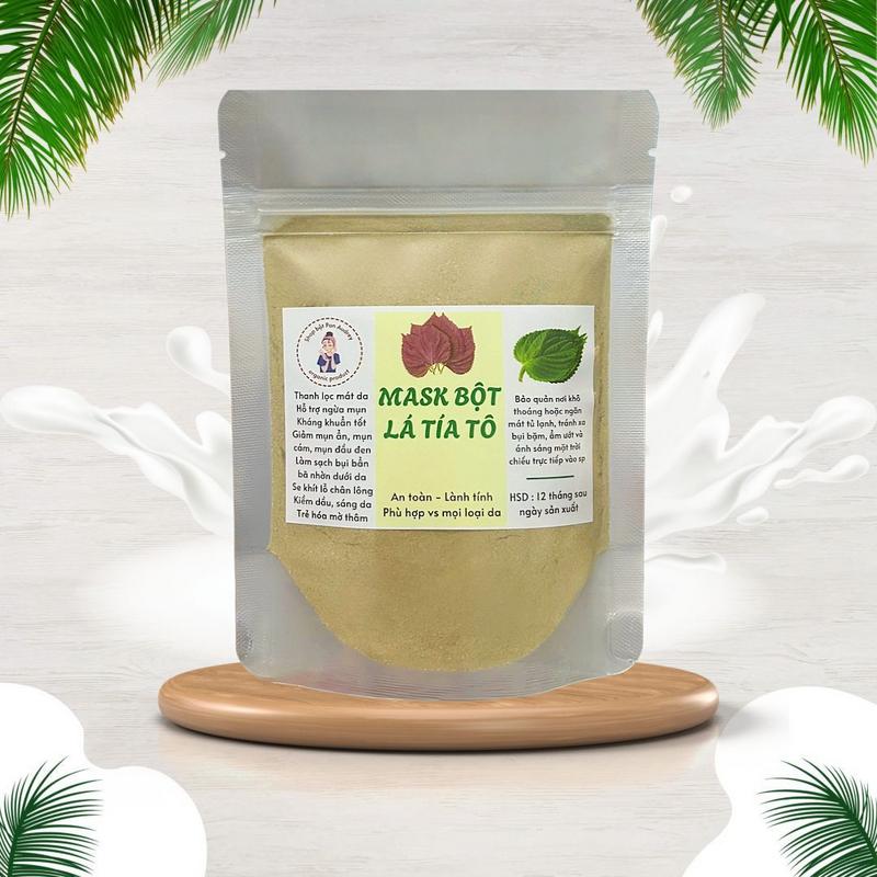 Mặt nạ bột lá tía tô nguyên chất hỗ trợ làm giảm mụn mờ thâm skincare cosmetics