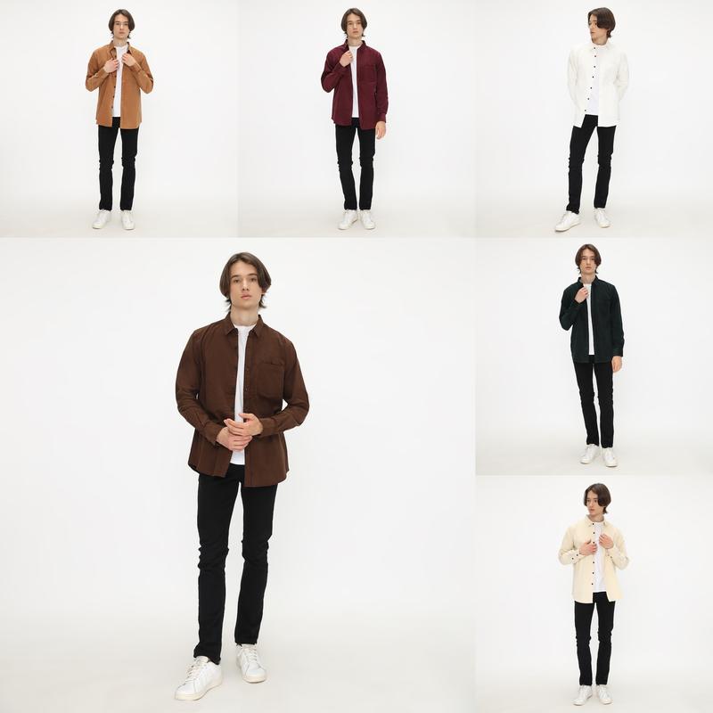 HELTEN Kemeja Corduroy Warna Kubus Gold Maroon Biru Mint Army Abu  Navy Hitam Putih Krem Coklat Muda Hijau Tua Lengan Panjang Comfort Slim Varian Warna Pria Baju Katun Kantor Casual Distro 1