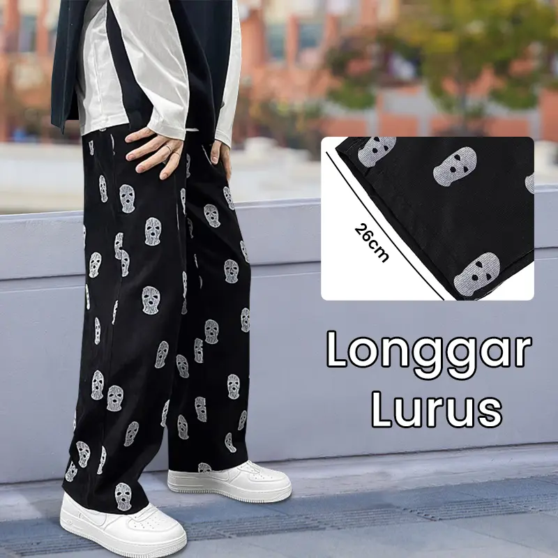 CELANA LOGO TESLA CELANA PANJANG PRIA CELANA CORDUROY PRIA PANJANG UNISEX BAGGY PANTS PRIA KAKI LEBAR CELANA Y2K PANTS OVERSIZE PRIA KOREAN STYLE 1