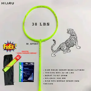 RAKET BADMINTON T SERIES MACAN 38 LBS SIAP PAKAI/FULLSET