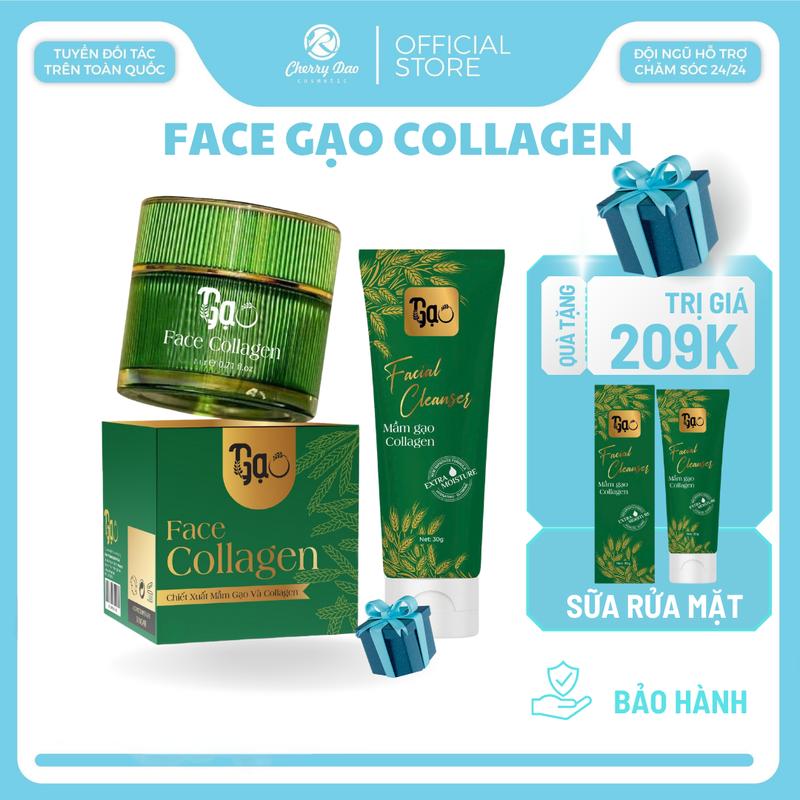 TẶNG SỮA RỬA MẶT Kem Face Gạo Dưỡng Trắng Da Mềm Mịn Đều Màu Dưỡng Ẩm Collagen 12Gr