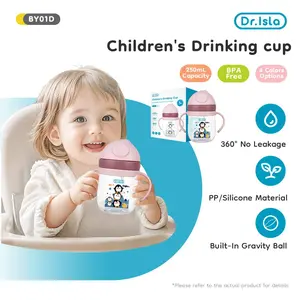 Dr.Isla Botol Minum Anak 300ml BPA Free Training Cup Baby Anti Tumpah BY03 Bottle Bayi Peralatan Sedotan Bayi Peralatan Accessories mooimom pompa BY01