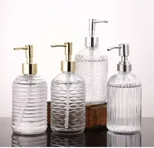 B ( B179 ) TEMPAT / BOTOL SABUN TUTUP PUMP KACA BENING 450 ML Dispenser