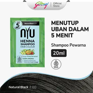 NYU Henna Shampoo Hair Colour - Sampo Pewarna Rambut - Natural Black