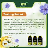 Gambar HNU - Black Turolive Isi 100 Kapsul Minyak Habbatussauda Niggela Sativa Zaitun Olive Oil - 1 Botol dari Habbasyi Niaga Utama Kota Depok 2 Tokopedia