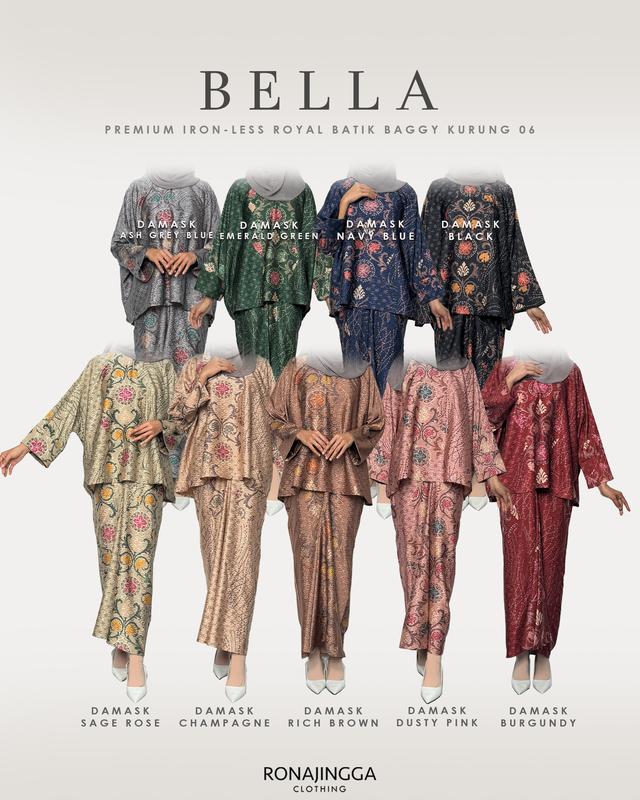 BELLA Premium Iron-less Royal Batik Baggy Kurung - TikTok Shop Malaysia