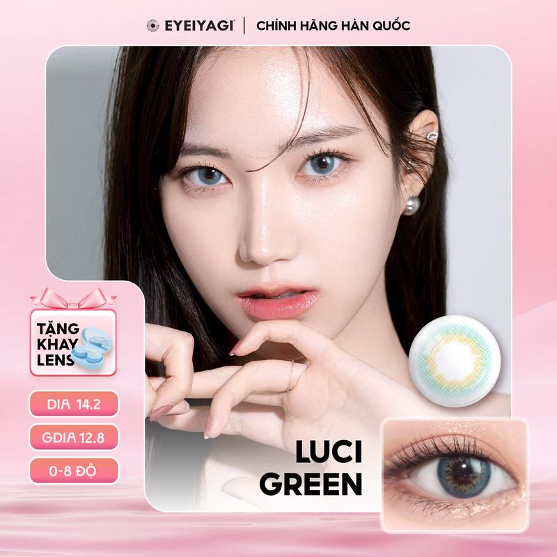 Lens cận 3 tháng EYEIYAGI Luci Green xanh ngọc thời trang| Độ cận 0-8 DIA 14.2mm | Chính hãng Hàn Quốc
