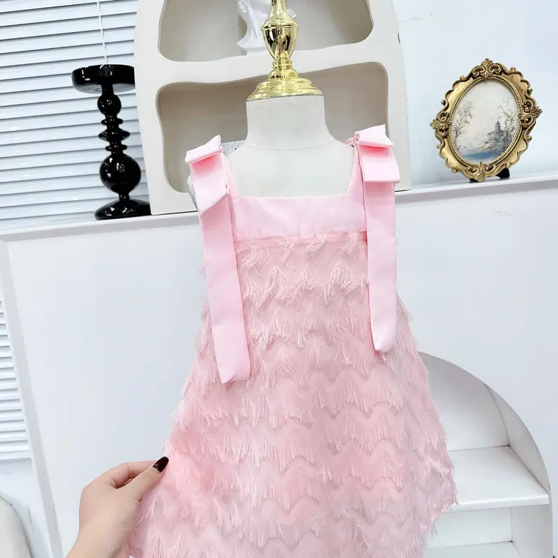 Kem House - Váy 2 Dây lông vũ cao cấp cho bé gái 7-44kg cho bé 7