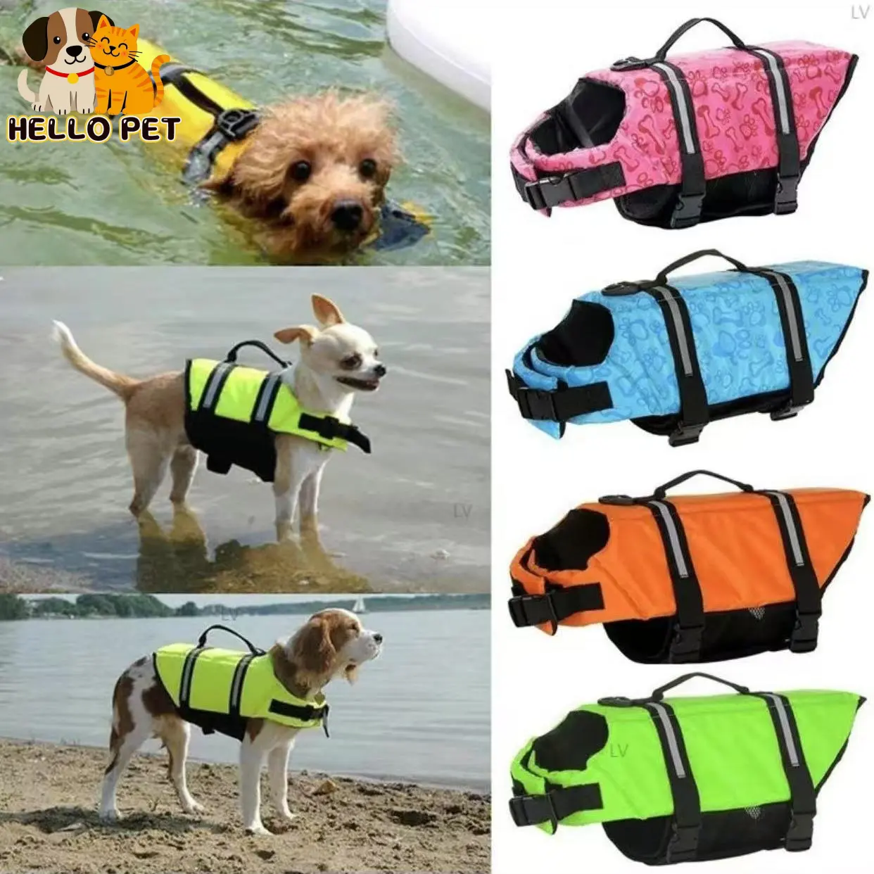 2025 NEW Dog Life Jacket Vests Outdoor Pet Dog Cloth Float Puppy Rescue Swimming Wear Safety Clothes Vest Life Vest For Dogs