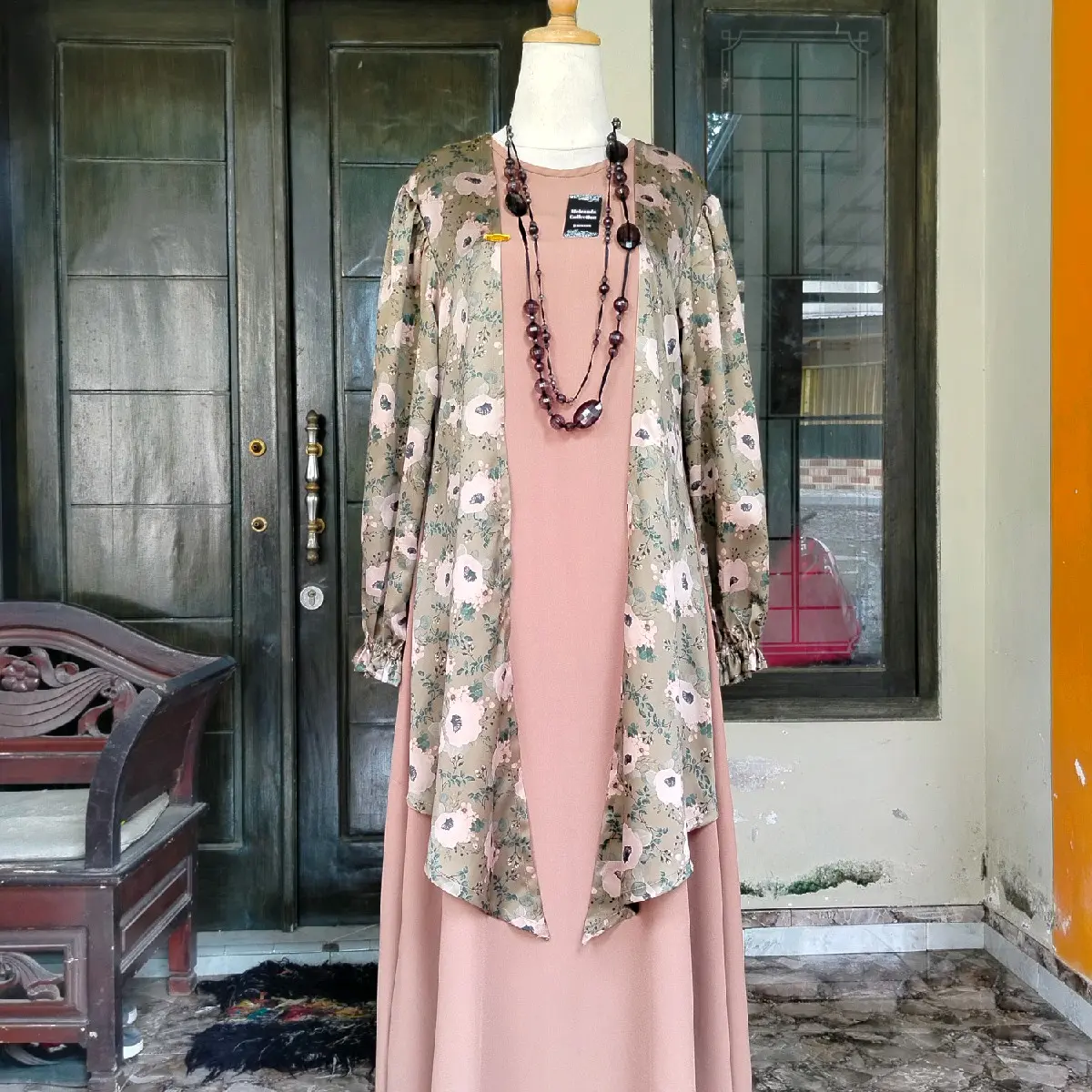 gamis rompi mawar ijo x coksu polis cocok untuk kondangan dan lebaran