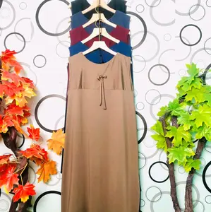 Ladies'za Inner dress tanpa lengan bahan spandek jersey/ daster tanpa lengan