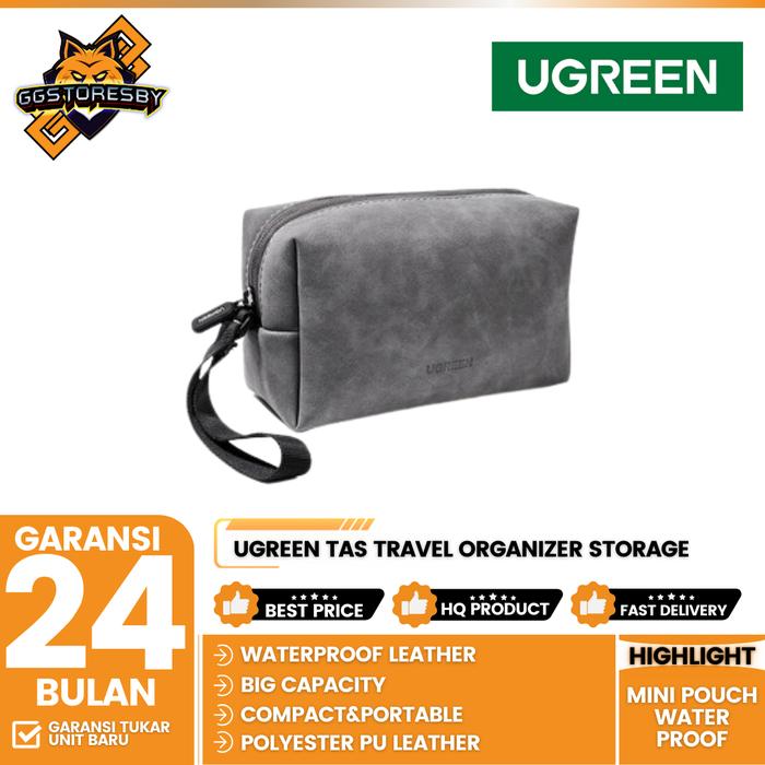 Gambar UGREEN Tas Travel Organizer Storage Mini Pouch Leather Waterproof 80520/70200 - pouch Gray 70200 dari GGSTORESBY Kota Surabaya 5 Tokopedia