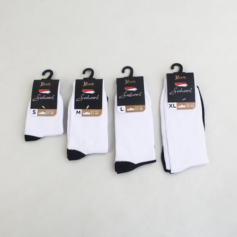 Kanik Kaos Kaki Sekolah Putih Hitam Tebal Pendek Panjang Bahan PE Spandex untuk SD SMP SMA Size S M L XL Best Price 4