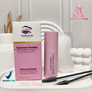 (BPOM) Eyebrow Powder Aybrow Beauty Cetakan Alis Instant Eyebrow Stempel Alis Waterproof Dark Coklat
