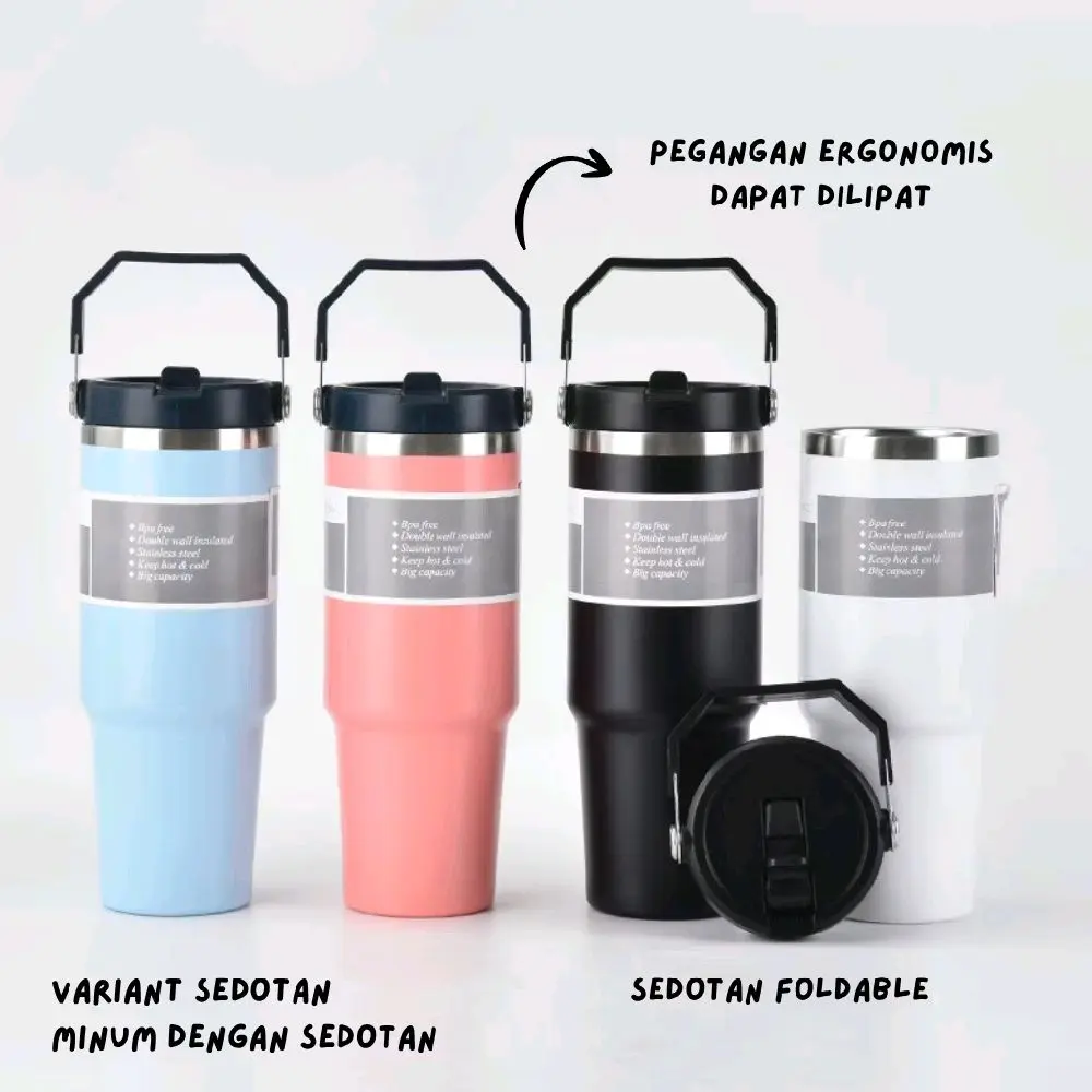 Termos Tumbler Gantung Panas Dingin Premium Vacuum Insulated Mug 900ml