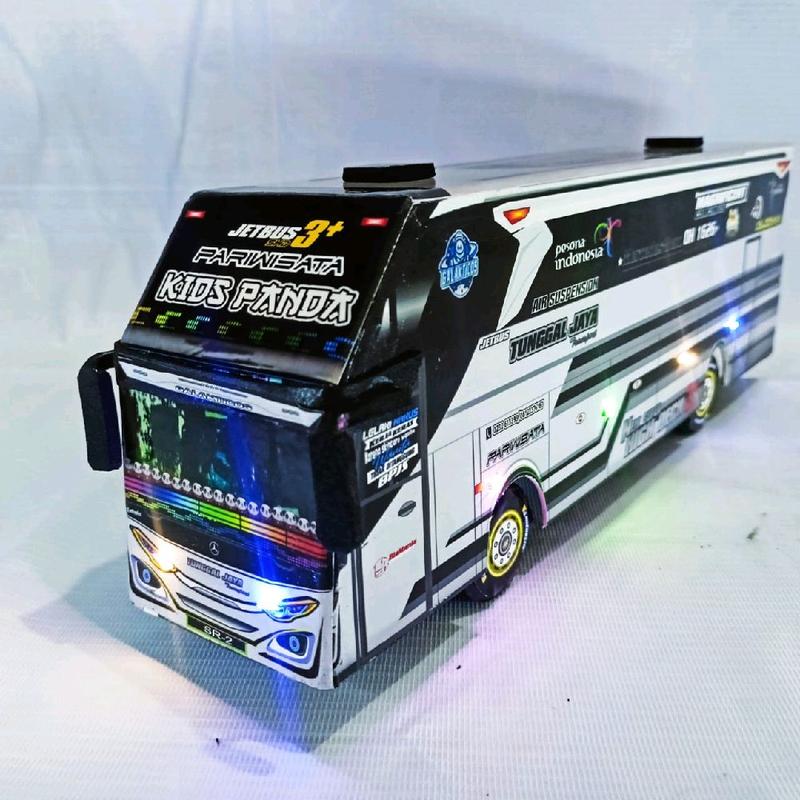 Miniatur Bus Telolet Basuri lampu LED mainan Anak 3