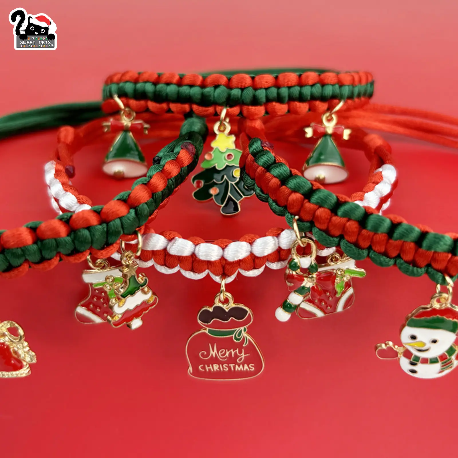 Vòng Cổ Thú Cưng, SweetPets, Thủ Công, Mặt Dây Chuyền Tự Làm, Thích Hợp Cho Mèo Và Chó, Quà Tặng Giáng Sinh Cho Thú Cưng, Được Vận Chuyển Trong Vòng 24 Giờ, Năm Mới
