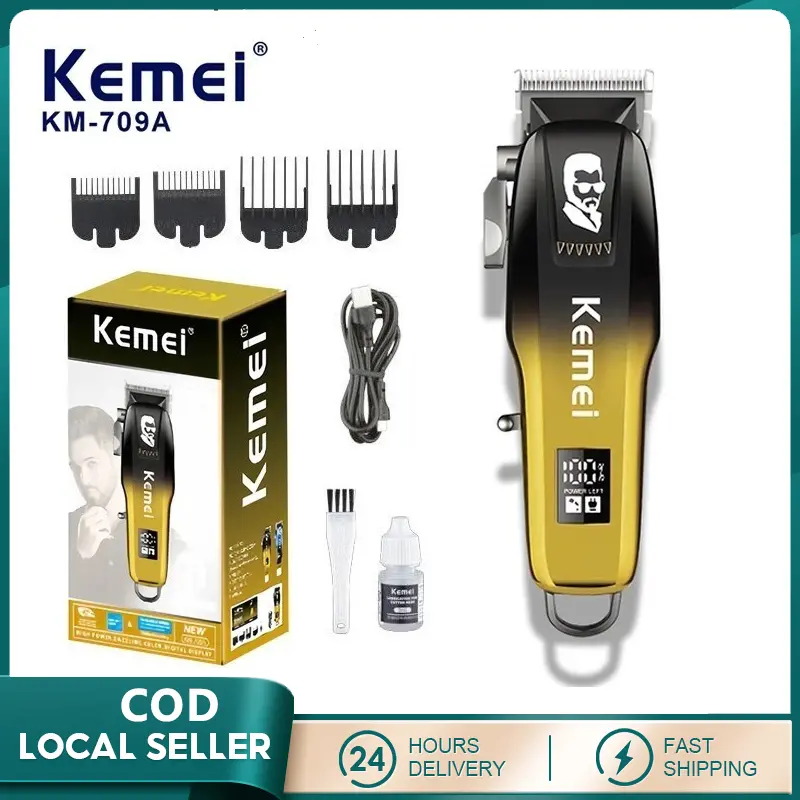 【HOT】Kemei KM-709A Alat Cukur Rambut Elektrik Hair Clipper Alat Pencukur Kumis Jenggot Professional pemotong rambut Original