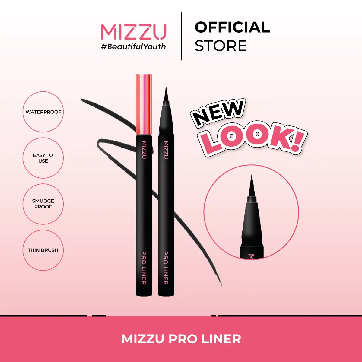 Mizzu Eye Proliner - Eyeliner Spidol Hitam Long Lasting Waterproof  Mempercantik Pensil