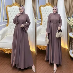 Mella Abaya Dress Wanita Muslim Simple Gamis Abaya Turkey Terkini Polos Gaun Wanita Anggun Gamis Lebaran Trendy 2026 Gamis Murah Terkini Abaya Terlaris Elegant Nyaman ceruty Cantik