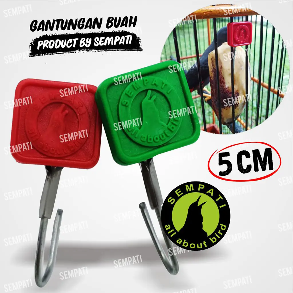 SEMPATI Gantungan Cantolan Buah Merek Sempati Pengait Buah Pisang Apel Sayur Sawi Sangkar Kandang Burung Gantungan Buah Tulang Sotong Telor Puyuh Food Dll