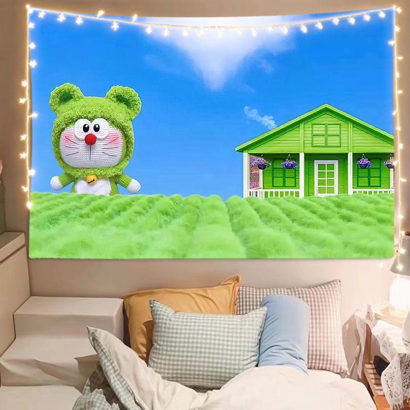 Trang Trí Doraemon Cho Phòng Ngủ Và Phòng Khách, Tranh Tường Vải Bố Trên Tường, Tấm Thảm Vải Treo Trang Trí, Vải Nền Trang Trí (150-130Cm, 150-200Cm) 2