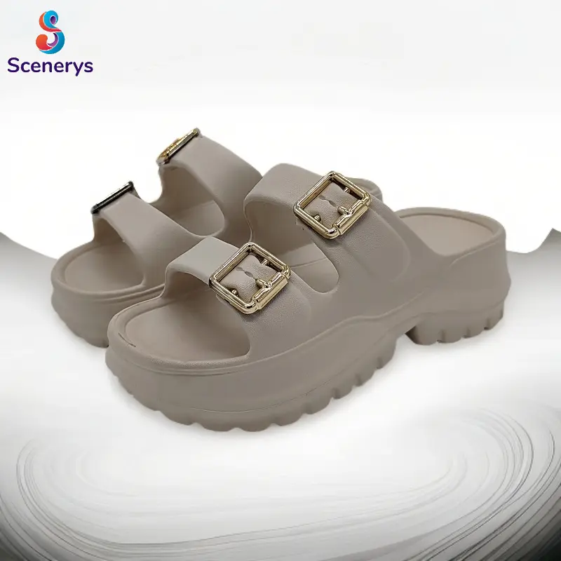 Scenerys Sandal anak perempuan dengan hak baji yang lembut, sandal EVA ukuran 30-35 1