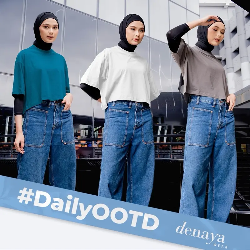 KAOS CROP TOP OVERSIZED LENGAN PENDEK DENAYA WEAR 5