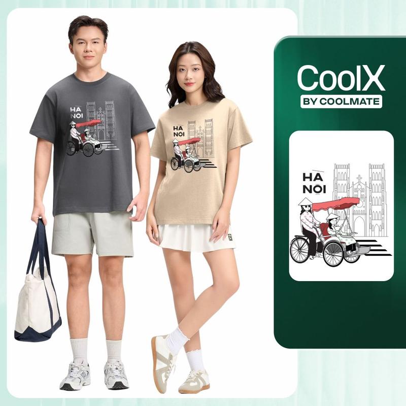 Áo Thun Nam Nữ In Hình Hà Nội Cotton 220gsm dáng Regular Mềm Mại Thoải Mái-…
