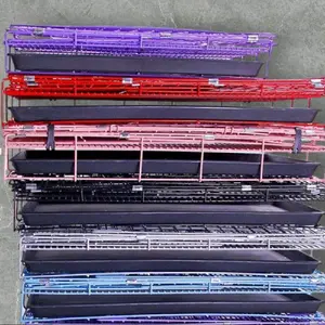 kandang kucing tingkat T3 ukuran95*60 warna ungu besi tebal pels roda