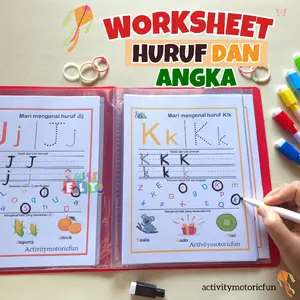 Buku Belajar Menulis Huruf dan Angka PAUD/TK Worksheet 2+ 3 4 5 Thn (Tahap awal belajar) vol.0